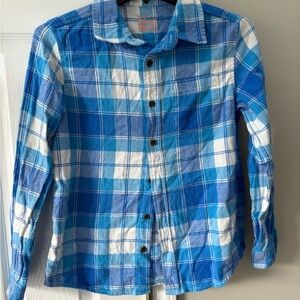 Cat & Jack Blue Plaid Button Down Shirt